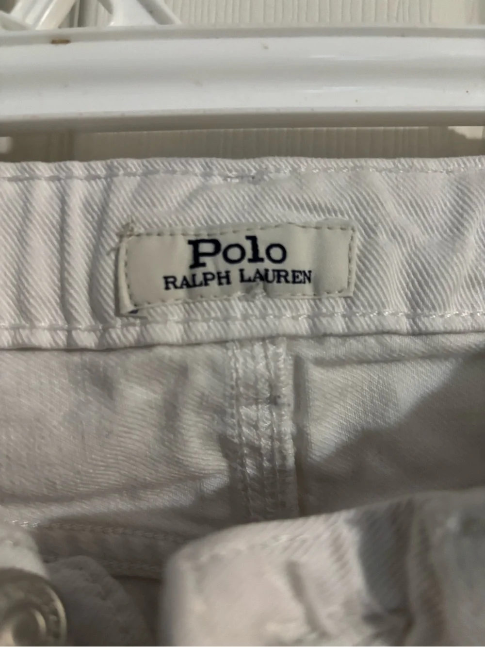 Ralph Lauren White Denim Frayed Hem Jean Shorts